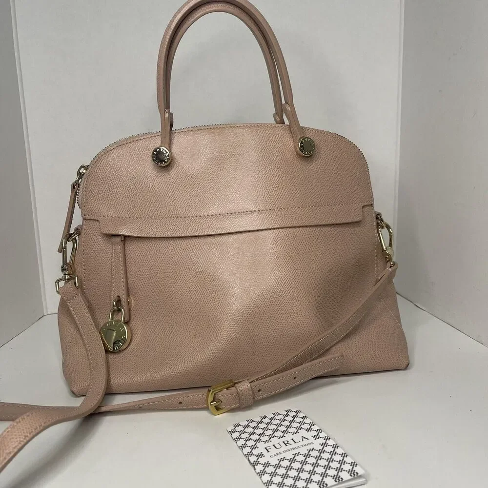 Furla Piper M Handbag Shoulder Bag 2Way Crossbody Leather Pink G5996